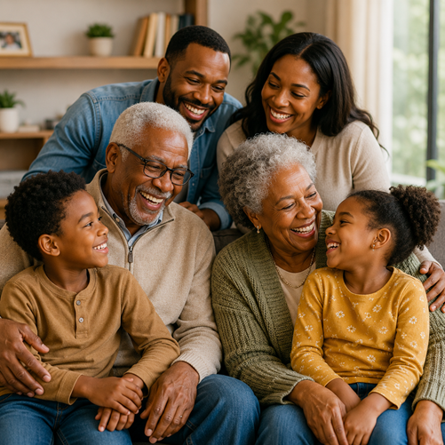 Senior sharing knowledge with a younger person